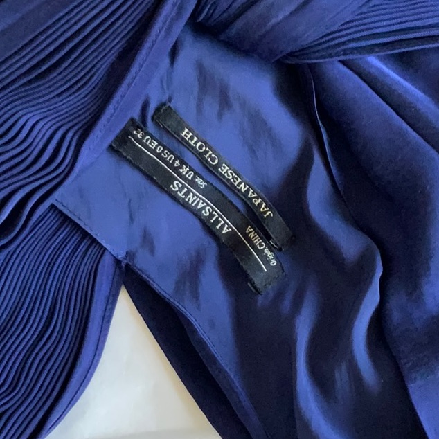 All Saints Blue Draped Dress